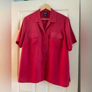 NOTATIONS Women Short Sleeve Botton Down Shirt